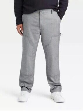 Houston White Men's Utility Pants Back Patch Pockets Gray Size XL NWT B- 3960